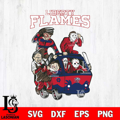 Liberty Flames Jason Voorhees Horror 10 Svg Eps Dxf Png File, NCAA svg, Digital Download, Instant Download