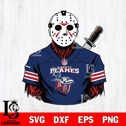 Liberty Flames Jason Voorhees Horror 4 Svg Eps Dxf Png File, NCAA svg, Digital Download, Instant Download
