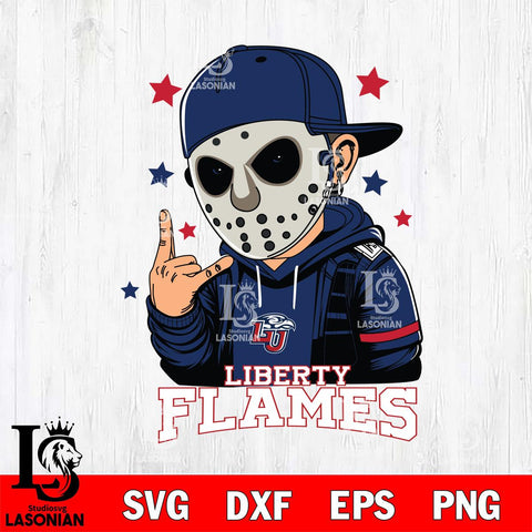 Liberty Flames Jason Voorhees Horror 9 Svg Eps Dxf Png File, NCAA svg, Digital Download, Instant Download