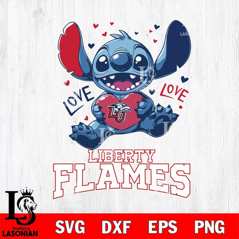 Liberty Flames Love Stitch, Svg Eps Dxf Png File, Digital Download
