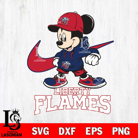 Liberty Flames Mickey Mouse NIKE, Svg Eps Dxf Png File, Digital Download