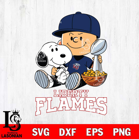 Liberty Flames Peanuts Snoopy Champion football SVG DXF EPS PNG FILE,Snoopy File Cut, NCAA Digital Download,Instant Download,Christmas Silhouette