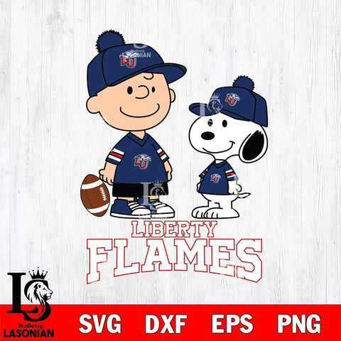 Liberty Flames Peanuts Snoopy Friends Football SVG DXF EPS PNG FILE,Snoopy File Cut, NCAA Digital Download,Instant Download,Christmas Silhouette