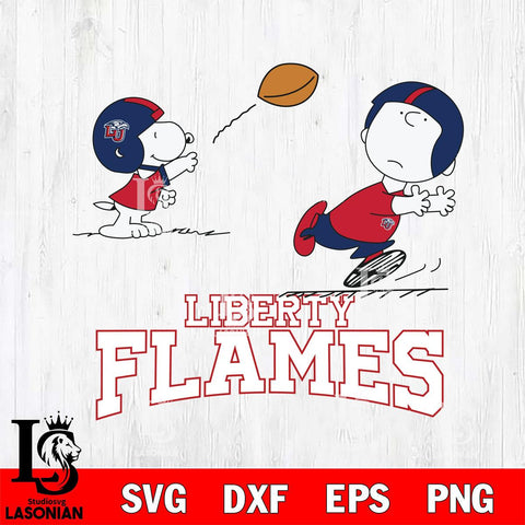 Liberty Flames Peanuts play football SVG DXF EPS PNG FILE,Snoopy File Cut, NCAA Digital Download,Instant Download,Christmas Silhouette