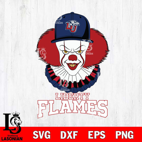 Liberty Flames Pennywise Horror Sport 4 Svg Eps Dxf Png File, Digital Download
