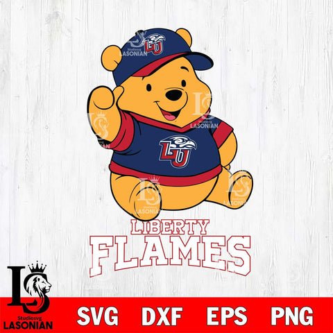 Liberty Flames Pooh Bear Disney, Svg Eps Dxf Png File, Digital Download