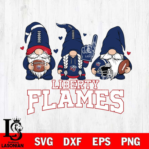 Liberty Flames Rugby Gnome File Cut, NCAA SVG, Digital Download , Criucut , Silhouette