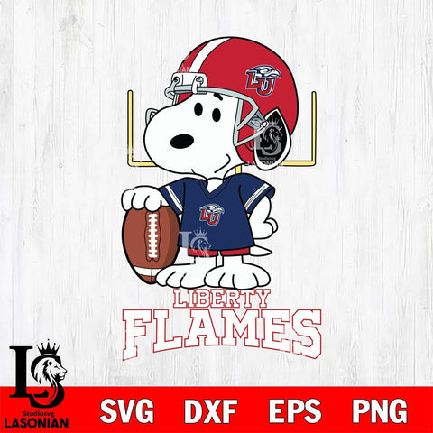 Liberty Flames Snoopy Player Football SVG DXF EPS PNG FILE,Snoopy File Cut, NCAA Digital Download,Instant Download,Christmas Silhouette