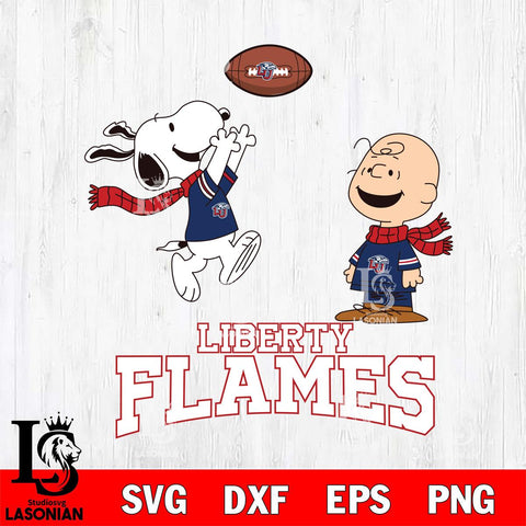 Liberty Flames Snoopy & Charlie Brown Football Cricut,Christmas SVG DXF EPS PNG FILE, NCAA Digital Download,Instant Download, Silhouette