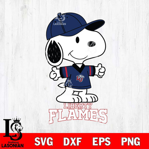 Liberty Flames Snoopy football SVG DXF EPS PNG FILE,Snoopy File Cut, NCAA Digital Download,Instant Download,Christmas Silhouette