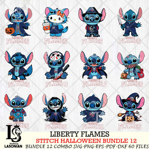 Liberty Flames Stitch Horror Bundle 12 SVG Svg Eps Dxf Png File, NCAA svg, Digital Download, Instant Download