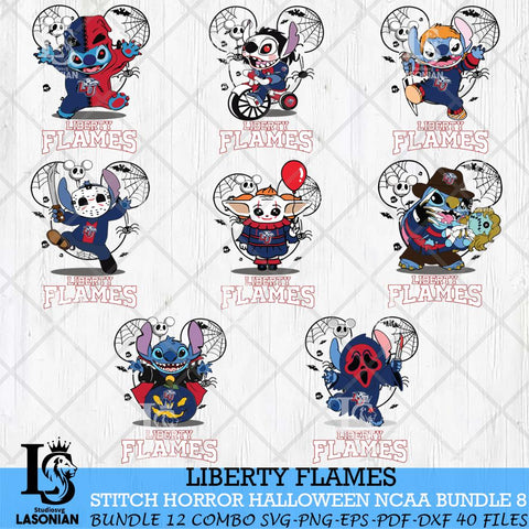 Liberty Flames Stitch Horror Halloween Bundle NCAA Svg Eps Dxf Png File, Digital Download, Instant Download