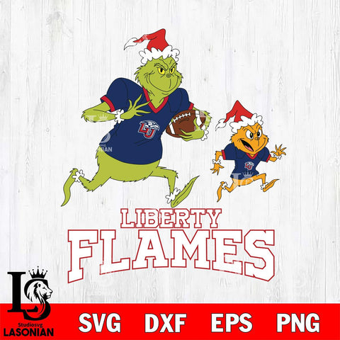 Liberty Flames The Grinch & Max Football Cricut,Christmas SVG DXF EPS PNG FILE, NCAA Digital Download,Instant Download, Silhouette