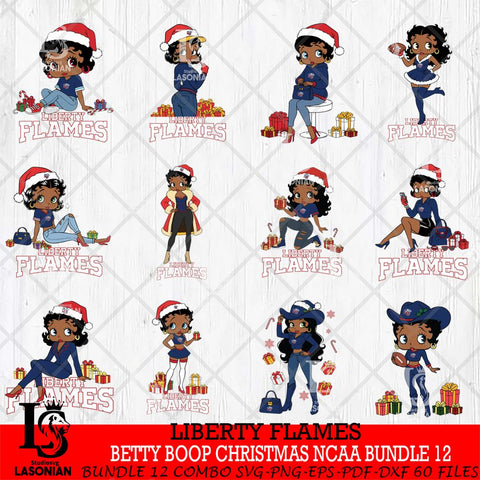 Liberty Flames  Betty Boop Christmas NCAA Bundle File Cut, Bundle NCAA SVG DXF EPS PNG PDF File, Digital Download , Criucut , Silhouette