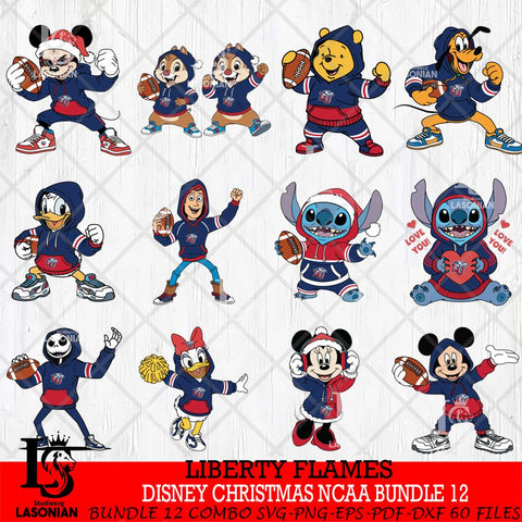 Liberty Flames  Disney christmas NCAA Bundle File Cut, Bundle NCAA SVG DXF EPS PNG FILE, Digital Download , Criucut , Silhouette