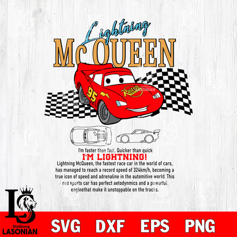 Lightning MC Queen SVG DXF EPS PNG FILE, File Cut, Digital Download,Instant Download, Silhouette