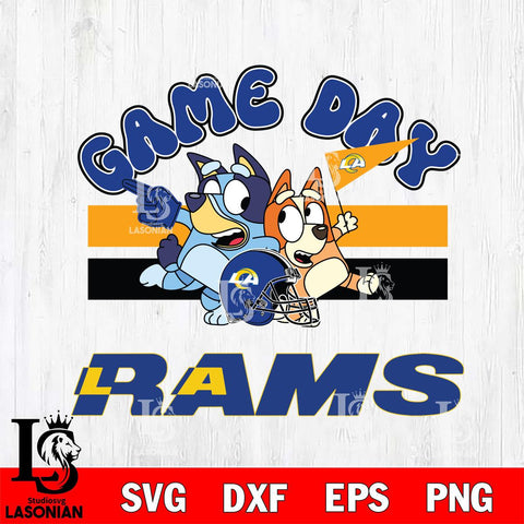Los Angeles Rams Bluey & Bingo 9 Svg Eps Dxf Png File, NFL svg, Digital Download, Instant Download
