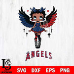 Los Angeles Angels Anglel Black Fan Girl Betty Boop