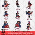 Los Angeles Angels Black Fan Girl Betty Boop Bundle 9, Svg Eps Dxf Png File, Digital Download