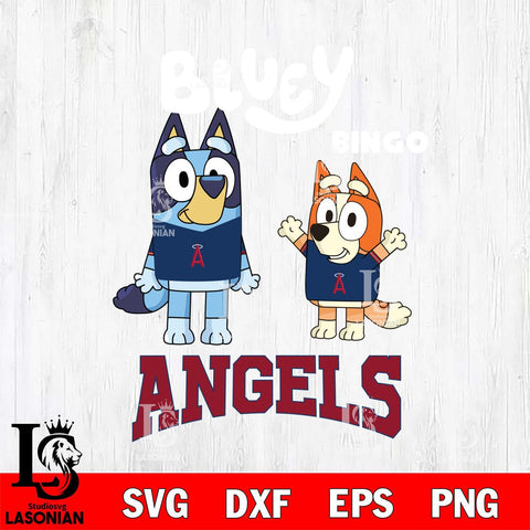 Los Angeles Angels Bluey & Bingo 4 Svg Eps Dxf Png File, MLB svg, Digital Download, Instant Download