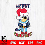 Los Angeles Angels Bluey Merry Christmas Bluey Santa Claus Svg Eps Dxf Png File, Digital Download