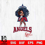 Los Angeles Angels Fan Girl Svg Eps Dxf Png File, Digital Download, Instant Download