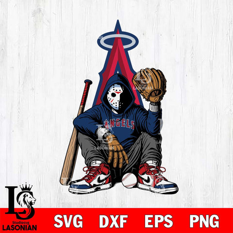 Los Angeles Angels MLB Jason Voorhees Halloween SVG Svg Eps Dxf Png File, Digital Download, Instant Download