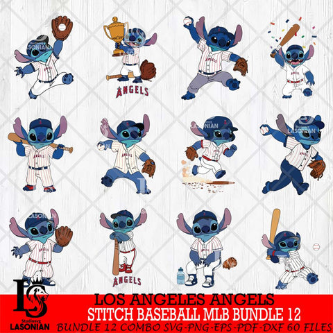 Los Angeles Angels Stitch Baseball MLB Bundle 12 SVG DXF EPS PNG FILE, bundle MLB File Cut, Digital Download,Instant Download, Silhouette, Cricut