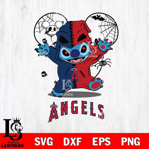Los Angeles Angels Stitch Horror Halloween 2 Svg Eps Dxf Png File, Digital Download, Instant Download