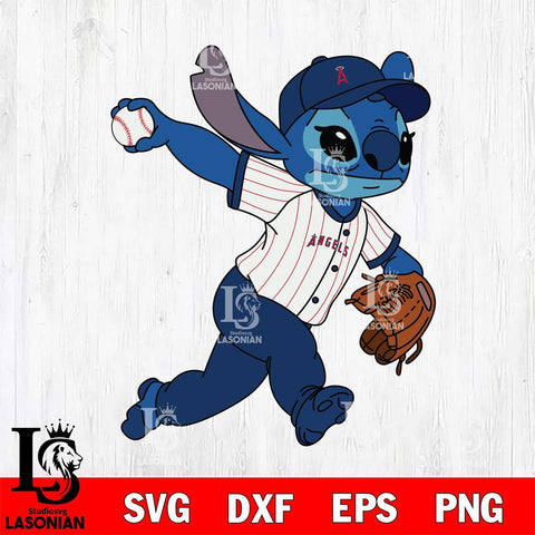 Los Angeles Angels Stitch throw the ball SVG DXF EPS PNG FILE, MLB File Cut, Digital Download,Instant Download, Silhouette, Stitch Cricut