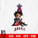 Los Angeles Angels Style Black Fan Girl Betty Boop