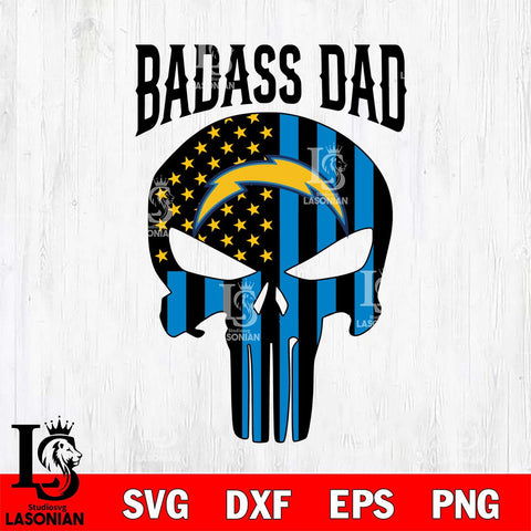 Los Angeles Chargers Badass Dad Svg Eps Dxf Png File, Digital Download, Instant Download