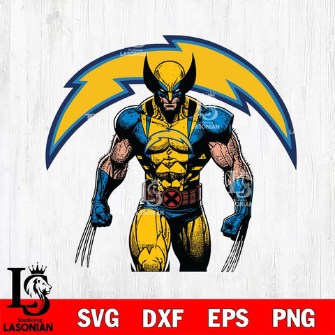 Los Angeles Chargers Badass Wolverine Svg Eps Dxf Png File, Digital Download, Instant Download