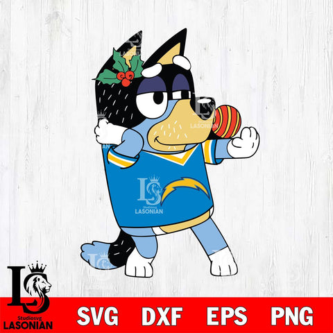 Los Angeles Chargers Bandit Heeler Christmas Svg Eps Dxf Png File, Digital Download, Instant Download