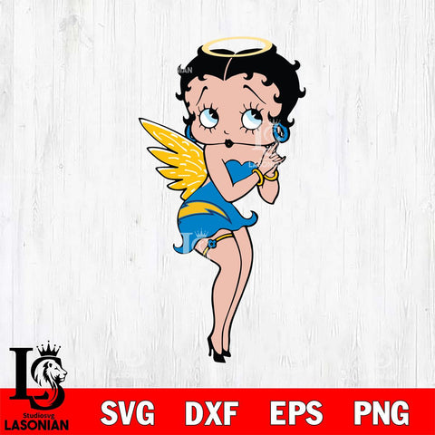Los Angeles Chargers Betty Boop Angel Svg Eps Dxf Png File, Digital Download, Instant Download