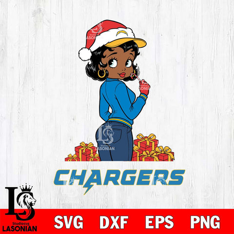 Los Angeles Chargers Betty Boop Back File Cut, NFL SVG DXF EPS PNG PDF File, Digital Download , Criucut , Silhouette