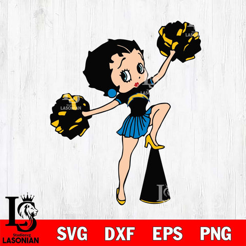 Los Angeles Chargers Betty Boop Cheer Leader Svg Eps Dxf Png File, Digital Download, Instant Download