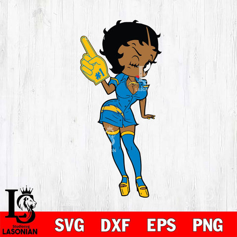 Los Angeles Chargers Betty Boop Cheering SVG Svg Eps Dxf Png File, Digital Download, Instant Download