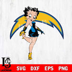 Los Angeles Chargers Betty Boop Girl Fan Svg Eps Dxf Png File, Digital Download, Instant Download