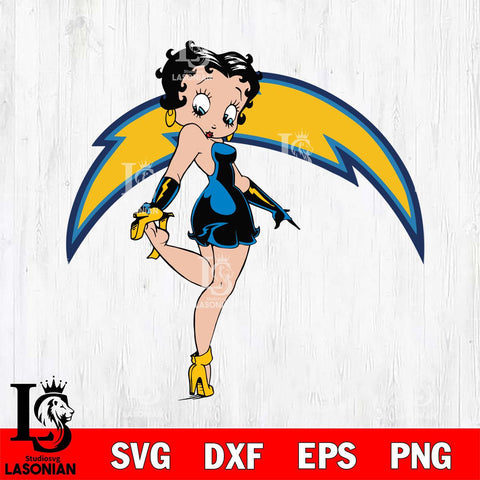 Los Angeles Chargers Betty Boop Girl Fan Svg Eps Dxf Png File, Digital Download, Instant Download