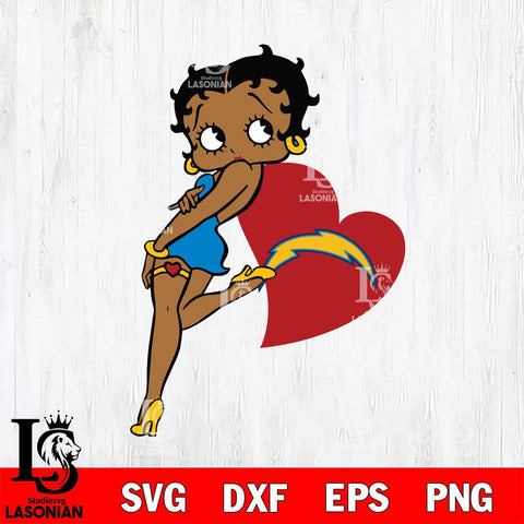 Los Angeles Chargers Betty Boop Girl Love SVG Svg Eps Dxf Png File, Digital Download, Instant Download
