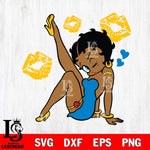 Los Angeles Chargers Betty Boop Kiss And Lips SVG Svg Eps Dxf Png File, Digital Download, Instant Download