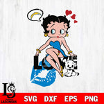 Los Angeles Chargers Betty Boop Love Svg Eps Dxf Png File, Digital Download, Instant Download