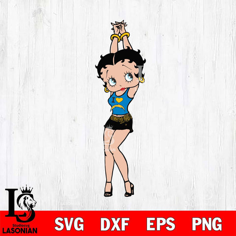 Los Angeles Chargers Betty Boop Love NFL Svg Eps Dxf Png File, Digital Download, Instant Download