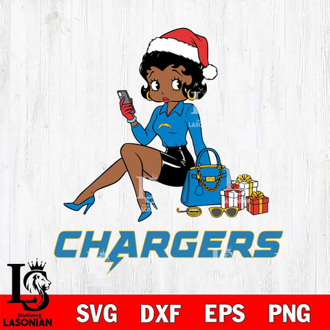 Los Angeles Chargers Betty Boop Phone File Cut, NFL SVG DXF EPS PNG PDF File, Digital Download , Criucut , Silhouette