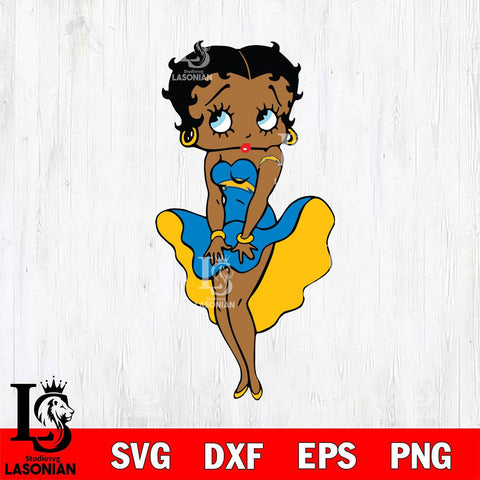 Los Angeles Chargers Betty Boop Sexy Cheering SVG Svg Eps Dxf Png File, Digital Download, Instant Download