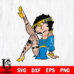 Los Angeles Chargers Betty Boop Tattoo Girl Svg Eps Dxf Png File, Digital Download, Instant Download