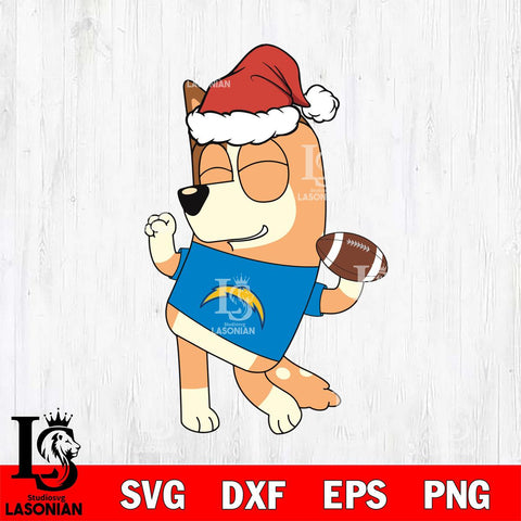Los Angeles Chargers Bluey Chilli Christmas Svg Eps Dxf Png File, Digital Download, Instant Download