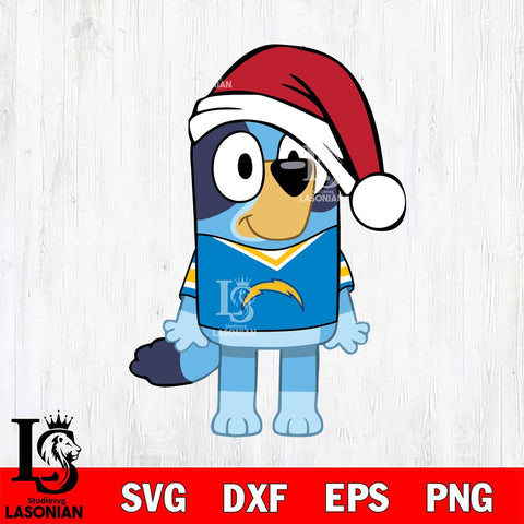 Los Angeles Chargers Bluey Dog Christmas Svg Eps Dxf Png File, Digital Download, Instant Download
