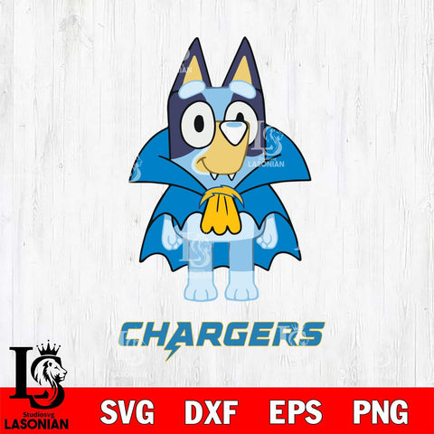 Los Angeles Chargers Bluey Dracula Halloween Svg Eps Dxf Png File, Digital Download, Instant Download